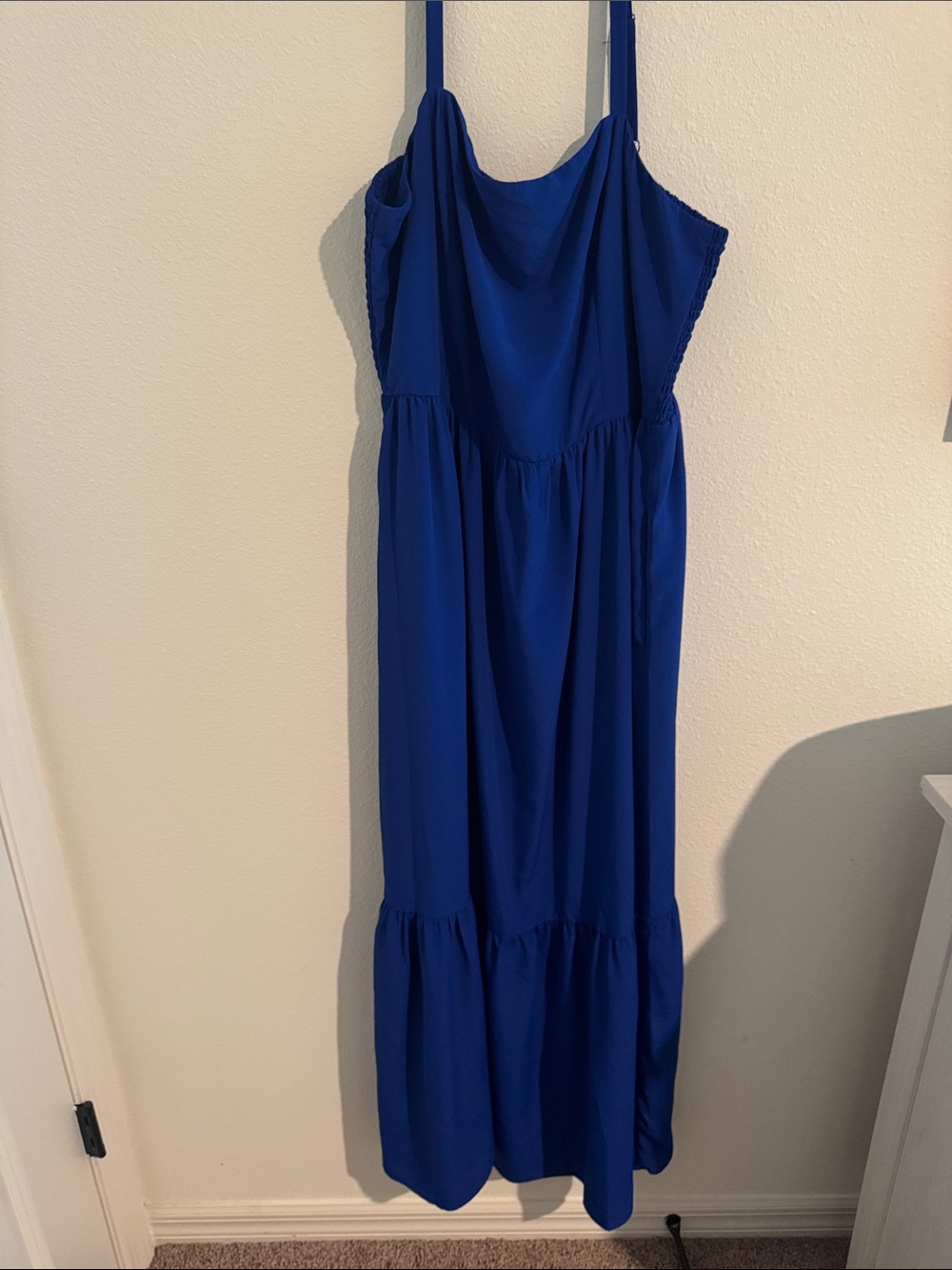 nine britton Cobalt Blue Maxi Dress with Spaghetti Straps